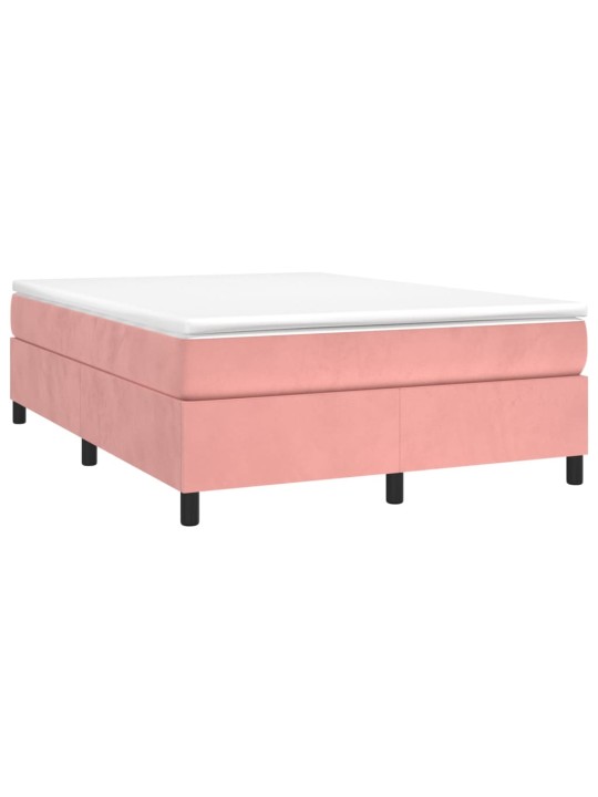 Box spring postel s matrací růžová 140x200 cm samet