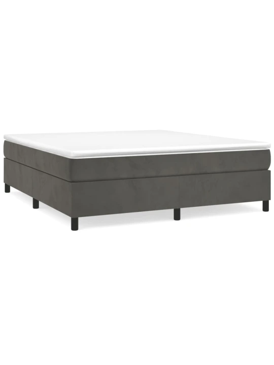 Box spring postel s matrací tmavě šedá 160x200 cm samet