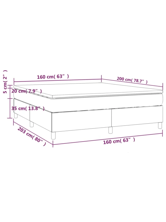 Box spring postel s matrací tmavě šedá 160x200 cm samet