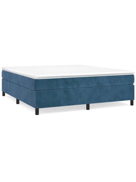 Box spring postel s matrací tmavě modrá 160x200 cm samet