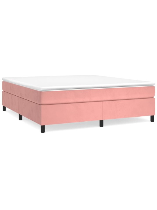 Box spring postel s matrací růžová 160x200 cm samet