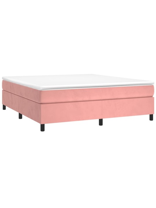 Box spring postel s matrací růžová 160x200 cm samet