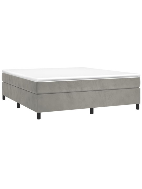 Box spring postel s matrací světle šedá 180x200 cm samet