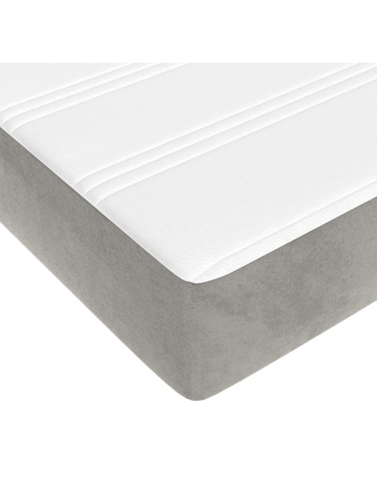 Box spring postel s matrací světle šedá 180x200 cm samet