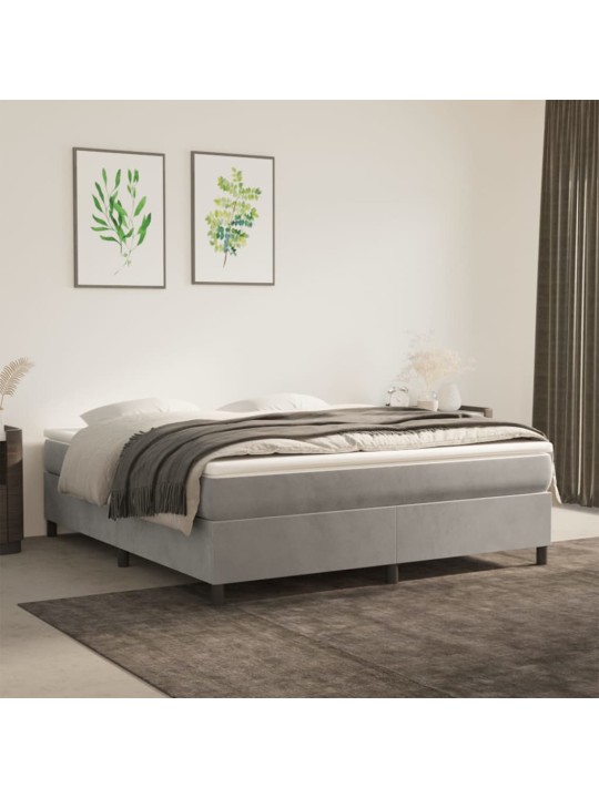 Box spring postel s matrací světle šedá 180x200 cm samet