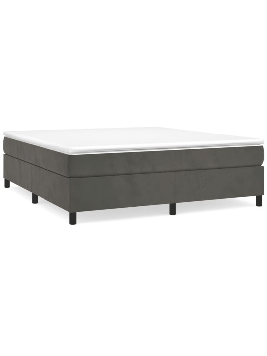 Box spring postel s matrací tmavě šedá 180x200 cm samet