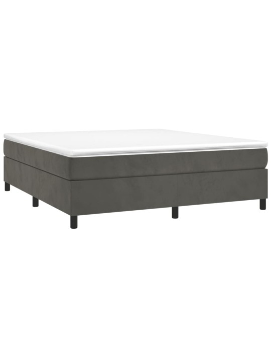 Box spring postel s matrací tmavě šedá 180x200 cm samet