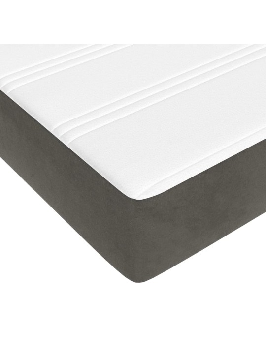 Box spring postel s matrací tmavě šedá 180x200 cm samet
