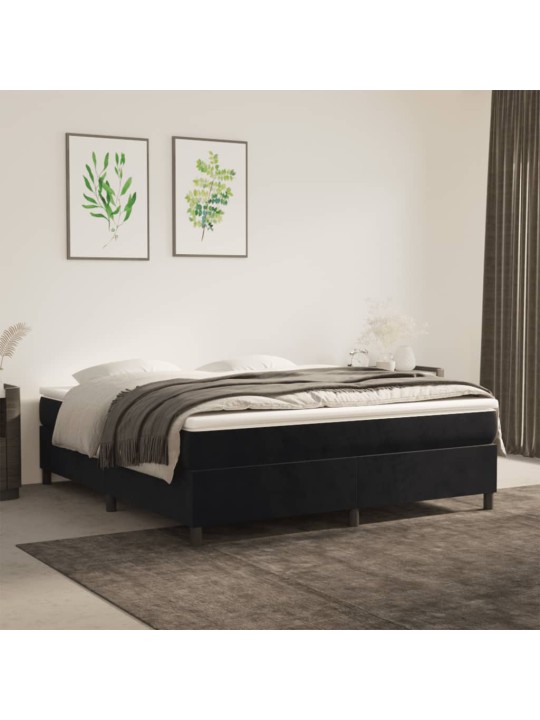 Box spring postel s matrací černá 180x200 cm samet