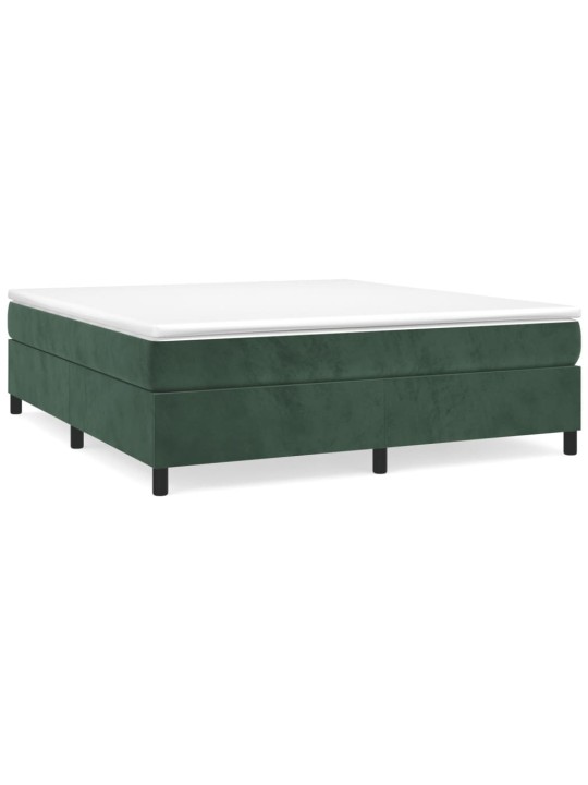 Box spring postel s matrací tmavě zelená 180x200 cm samet