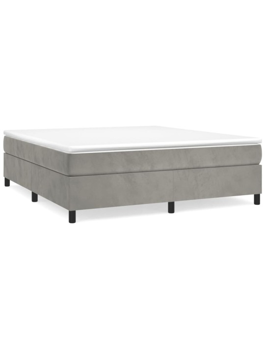 Box spring postel s matrací světle šedá 200x200 cm samet