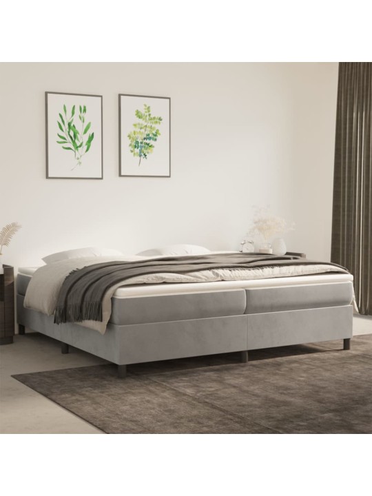 Box spring postel s matrací světle šedá 200x200 cm samet