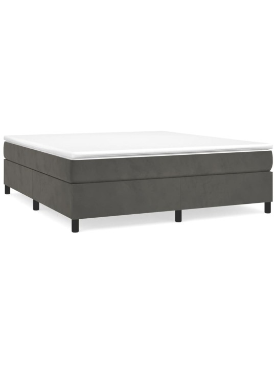 Box spring postel s matrací tmavě šedá 200x200 cm samet