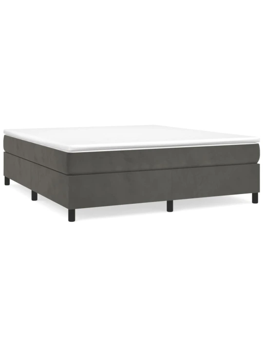 Box spring postel s matrací tmavě šedá 200x200 cm samet