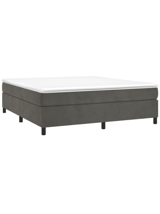 Box spring postel s matrací tmavě šedá 200x200 cm samet