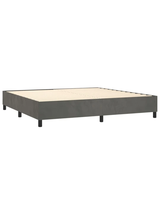 Box spring postel s matrací tmavě šedá 200x200 cm samet