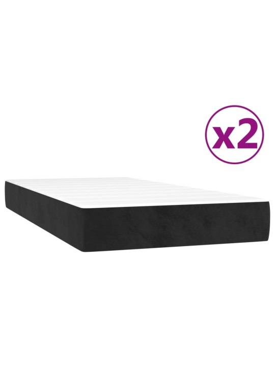 Box spring postel s matrací černá 200x200 cm samet