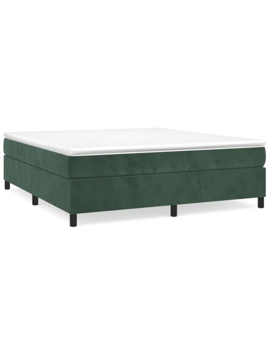Box spring postel s matrací tmavě zelená 200x200 cm samet