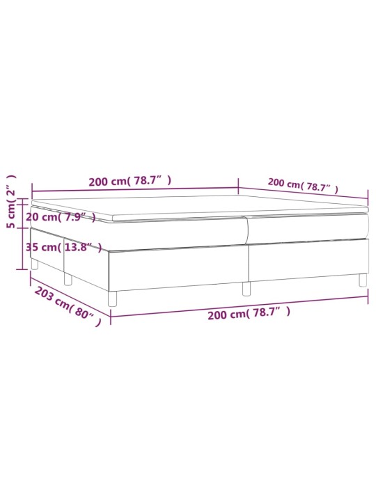 Box spring postel s matrací tmavě zelená 200x200 cm samet