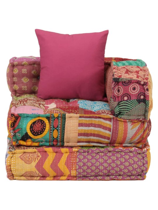 Modulární pouf s polštářem patchwork textil
