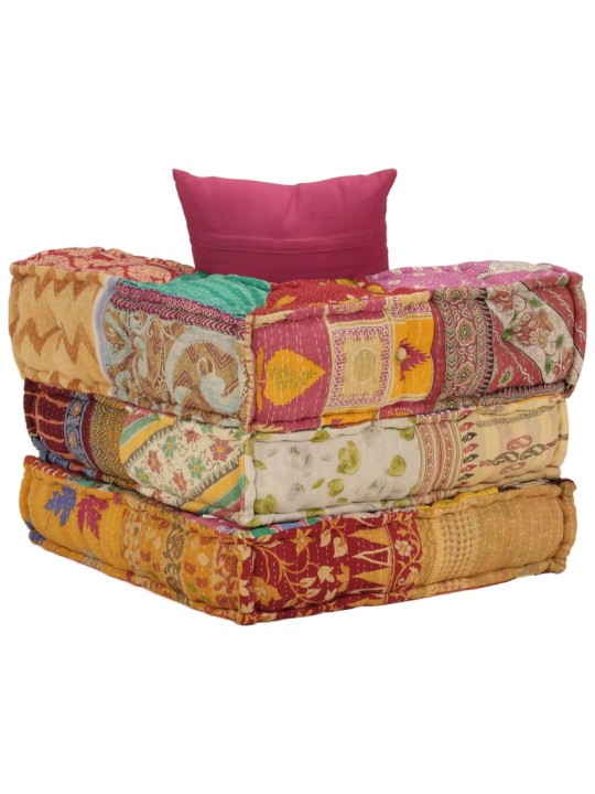 Modulární pouf s polštářem patchwork textil