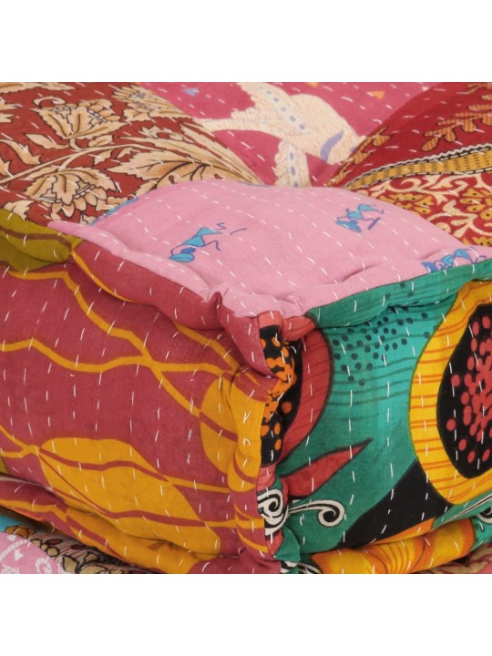 Modulární pouf s polštářem patchwork textil