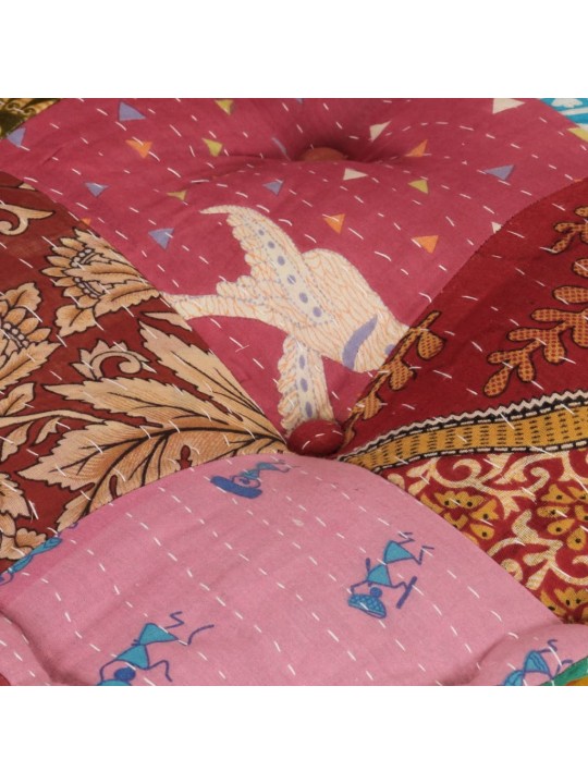 Modulární pouf s polštářem patchwork textil