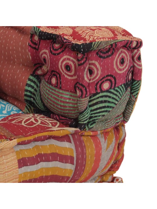 Modulární pouf s polštářem patchwork textil
