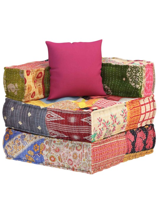 Modulární pouf s polštářem patchwork textil