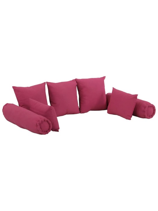 7 dílná sada polštářů růžová textil