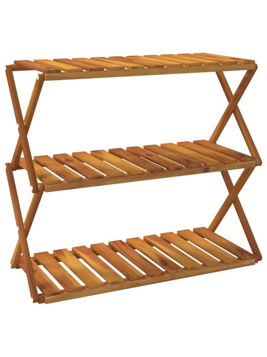 3patrový skládací regál 70 x 31 x 63 cm masivní akáciové dřevo