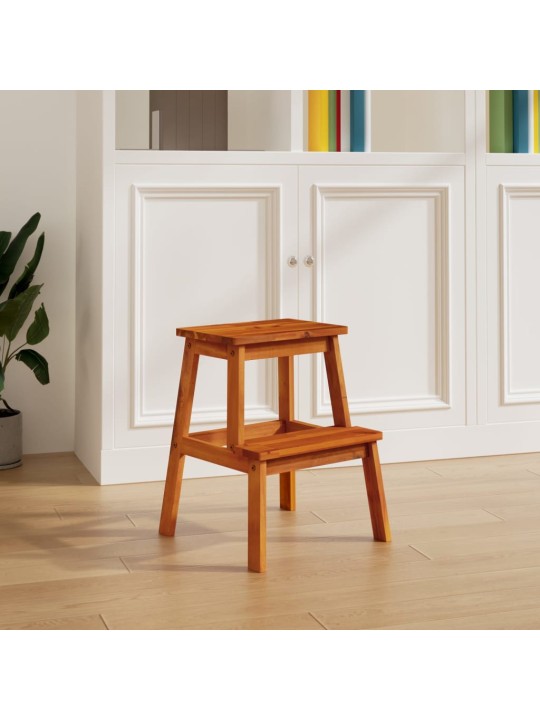 Stolička se 2 stupni 40 x 38 x 50 cm masivní akáciové dřevo
