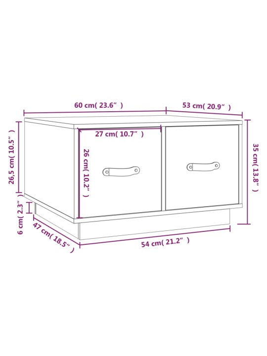Konferenční stolek 60x53x35 cm masivní borové dřevo