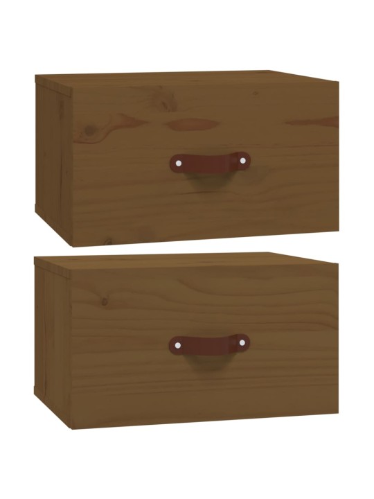 Nástěnné noční stolky 2 ks medově hnědé 40 x 29,5 x 22 cm