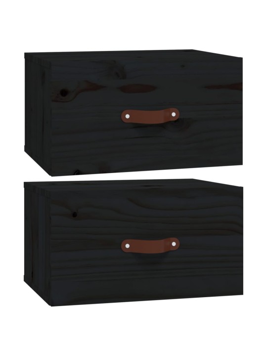 Nástěnné noční stolky 2 ks černé 40x29,5x22 cm
