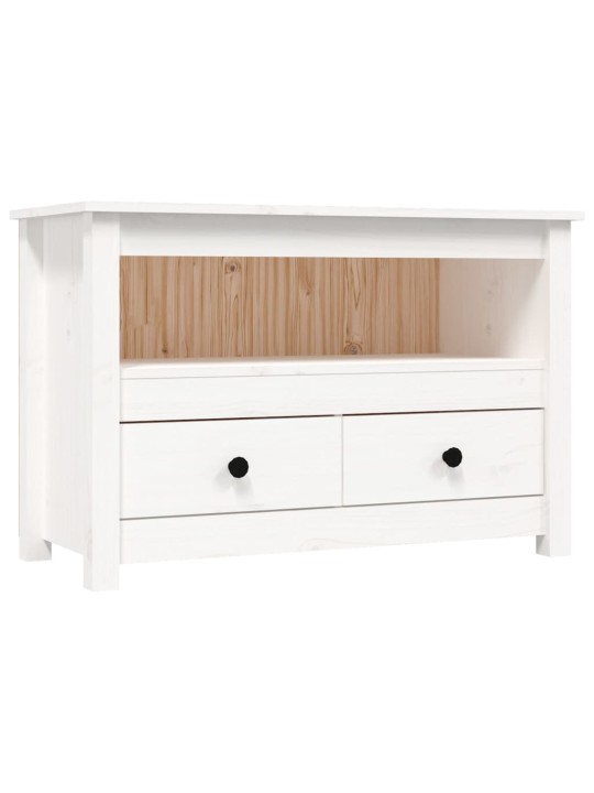 TV skříňka bílá 79x35x52 cm masivní borové dřevo