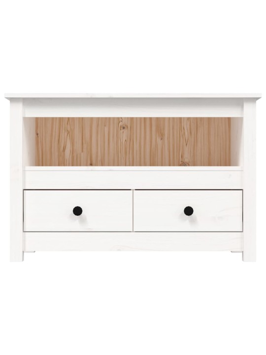 TV skříňka bílá 79x35x52 cm masivní borové dřevo