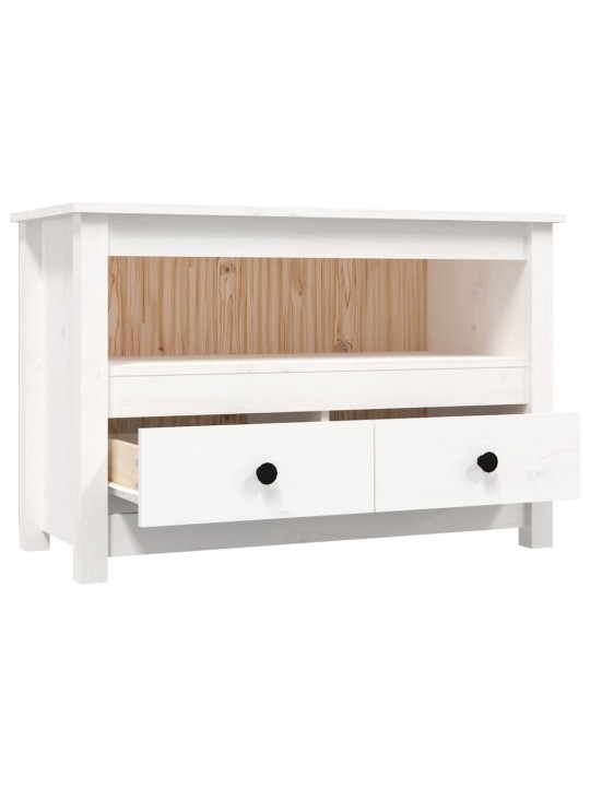 TV skříňka bílá 79x35x52 cm masivní borové dřevo