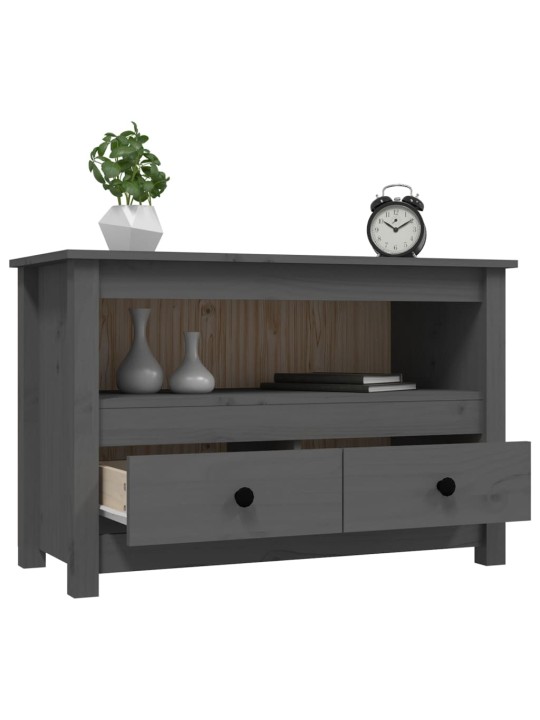 TV skříňka šedá 79x35x52 cm masivní borové dřevo