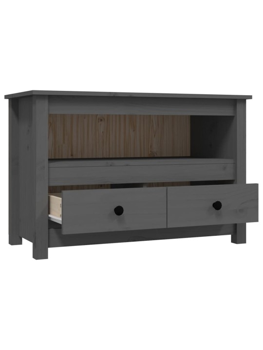 TV skříňka šedá 79x35x52 cm masivní borové dřevo