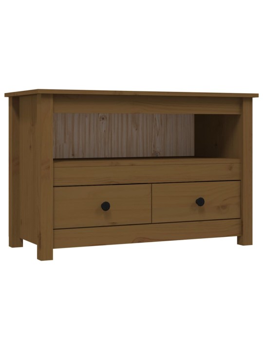 TV skříňka medově hnědá 79 x 35 x 52 cm masivní borové dřevo
