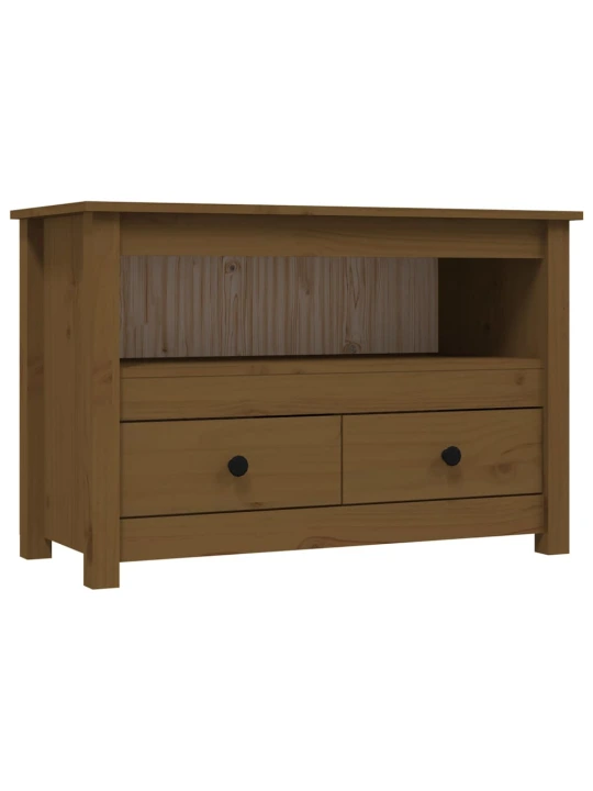 TV skříňka medově hnědá 79 x 35 x 52 cm masivní borové dřevo