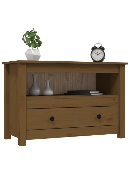 TV skříňka medově hnědá 79 x 35 x 52 cm masivní borové dřevo