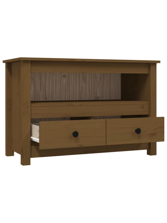 TV skříňka medově hnědá 79 x 35 x 52 cm masivní borové dřevo