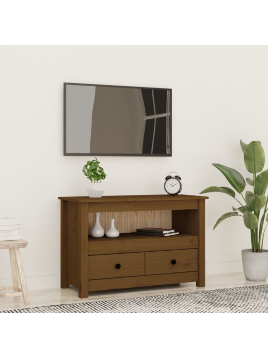 TV skříňka medově hnědá 79 x 35 x 52 cm masivní borové dřevo