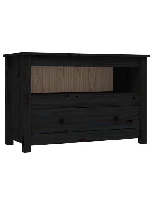 TV skříňka černá 79x35x52 cm masivní borové dřevo