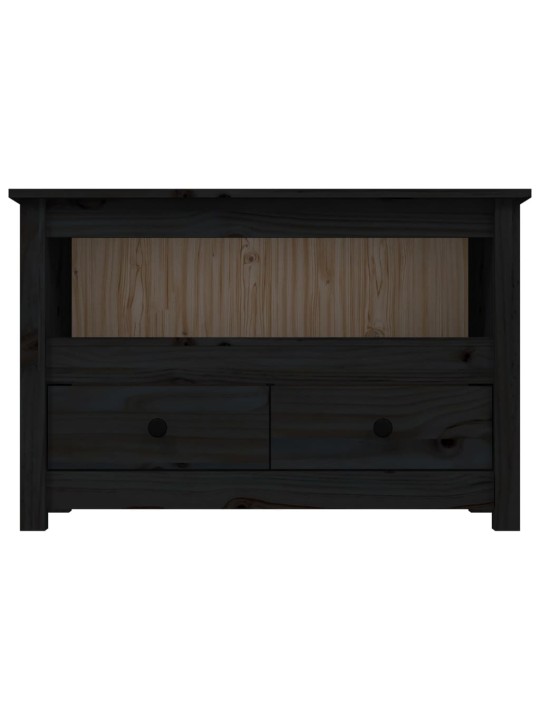 TV skříňka černá 79x35x52 cm masivní borové dřevo