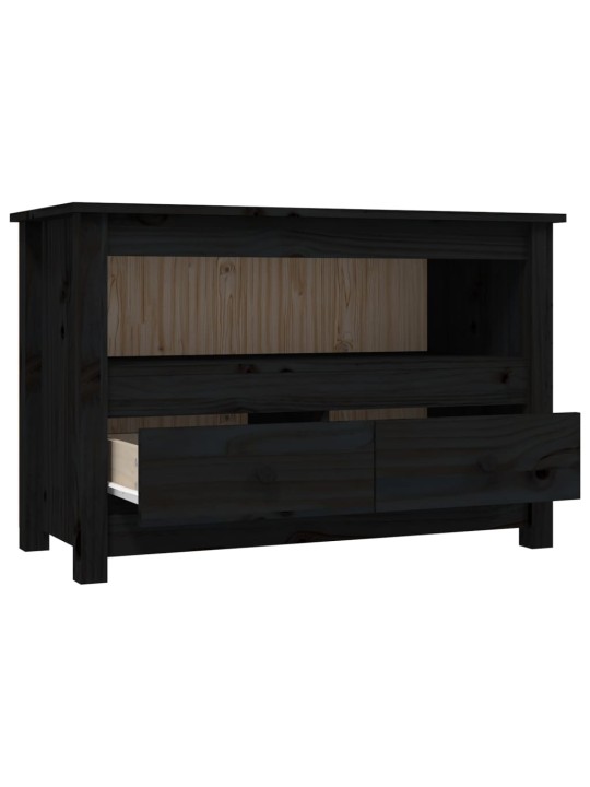 TV skříňka černá 79x35x52 cm masivní borové dřevo