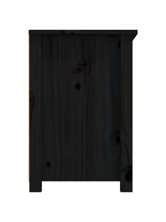 TV skříňka černá 79x35x52 cm masivní borové dřevo