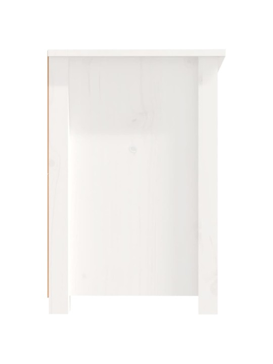 TV skříňka bílá 114x35x52 cm masivní borové dřevo